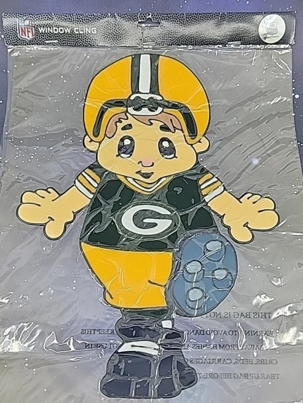 NFL Green Bay Packers Kids Window Cling - Yellow and Green